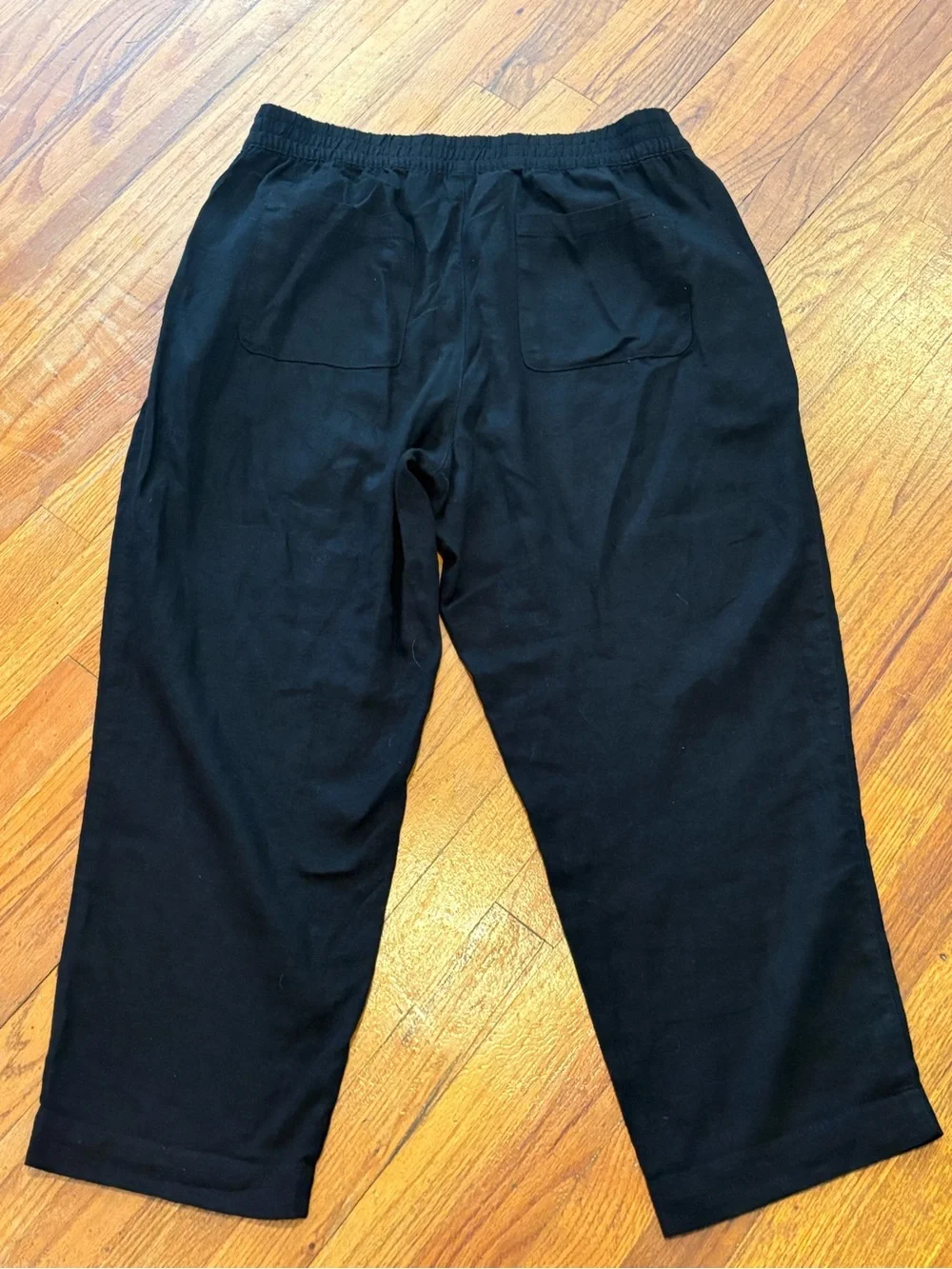Old Navy Women’s Linen Black Elastic-Waist Casual Pants